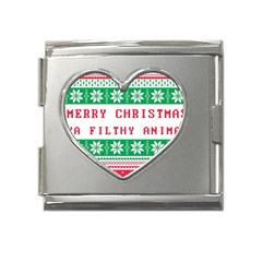 Merry Christmas Ya Filthy Animal Mega Link Heart Italian Charm (18mm) by Grandong