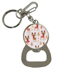 Christmas-seamless-pattern-with-reindeer Bottle Opener Key Chain by Grandong