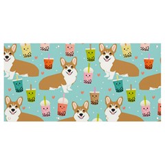 Welsh Corgi Boba Tea Bubble Cute Kawaii Dog Breed Banner And Sign 8  X 4  by Grandong