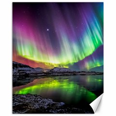 Aurora Borealis Polar Northern Lights Natural Phenomenon North Night Mountains Canvas 16  X 20  by Grandong