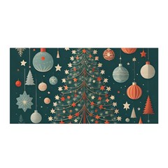 Tree Christmas Satin Wrap 35  X 70  by Vaneshop