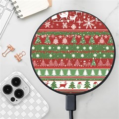 Christmas Decoration Winter Xmas Pattern Wireless Fast Charger(black) by Vaneshop