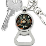 Illustrations Technology Robot Internet Processor Bottle Opener Key Chain Front