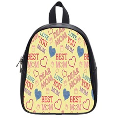 Love Mom Happy Mothers Day I Love Mom Graphic Pattern School Bag (small) by Vaneshop