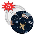 Space Theme Art Pattern Design Wallpaper 2.25  Buttons (10 pack)  Front