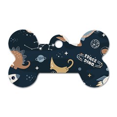 Space Theme Art Pattern Design Wallpaper Dog Tag Bone (one Side) by Vaneshop