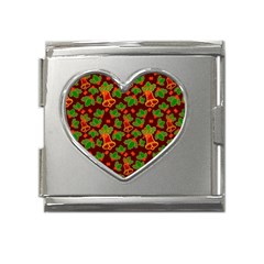 Christmas Pattern Mega Link Heart Italian Charm (18mm) by Pakjumat