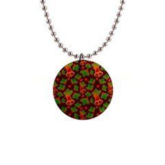 Christmas Pattern 1  Button Necklace by Pakjumat