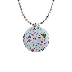 New Year Christmas Winter 1  Button Necklace by Pakjumat