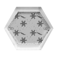 Snowflake Pattern Repeated Hexagon Wood Jewelry Box by Amaryn4rt