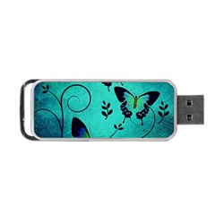 Texture Butterflies Background Portable Usb Flash (one Side) by Amaryn4rt