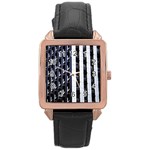 Architecture-building-pattern Rose Gold Leather Watch  Front