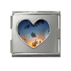 Hardest-frost-winter-cold-frozen Mega Link Heart Italian Charm (18mm) by Amaryn4rt