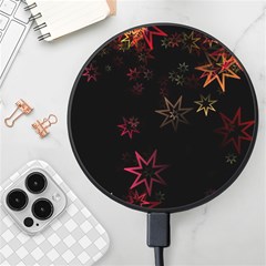 Christmas-background-motif-star Wireless Fast Charger(black) by Amaryn4rt