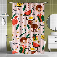 Colorful-funny-christmas-pattern Merry Xmas Shower Curtain 48  X 72  (small)  by Amaryn4rt