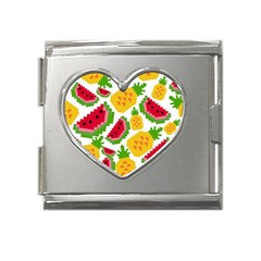 Watermelon-pattern-se-fruit-summer Mega Link Heart Italian Charm (18mm) by Amaryn4rt