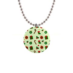 Festive Background Holiday Background 1  Button Necklace by Pakjumat