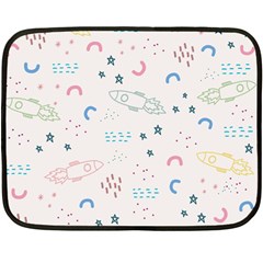 Spaceship Pattern Star Fleece Blanket (mini) by Pakjumat