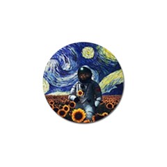 Starry Surreal Psychedelic Astronaut Space Golf Ball Marker by Pakjumat