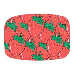 Texture Sweet Strawberry Dessert Food Summer Pattern Mini Square Pill Box by Sarkoni