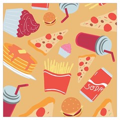 Fast Junk Food  Pizza Burger Cool Soda Pattern Lightweight Scarf  by Sarkoni