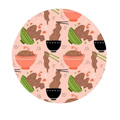 Doodle Yakisoba Seamless Pattern Mini Round Pill Box by Sarkoni