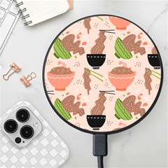 Doodle Yakisoba Seamless Pattern Wireless Fast Charger(black) by Sarkoni