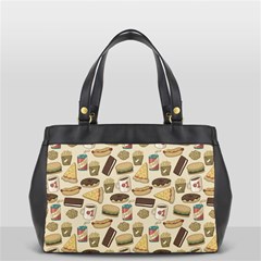 Junk Food Hipster Pattern Oversize Office Handbag (2 Sides) by Sarkoni