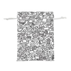 Food Doodle Pattern Lightweight Drawstring Pouch (m) by Sarkoni