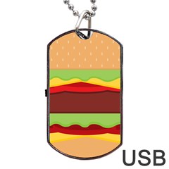 Cake Cute Burger Dog Tag Usb Flash (two Sides) by Dutashop