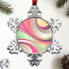 Abstract Colorful Background Wavy Metal Small Snowflake Ornament by Amaryn4rt