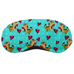 Cat Love Pattern Sleep Mask by Ravend