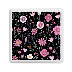 Flowers Pattern Memory Card Reader (square) by Ravend