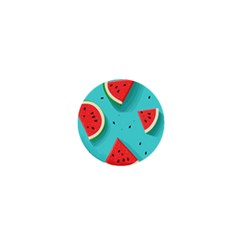 Watermelon Fruit Slice 1  Mini Buttons by Ravend