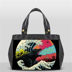 Retro Wave Kaiju Godzilla Japanese Pop Art Style Oversize Office Handbag by Modalart