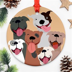 Dogs Pet Background Pack Terrier Ornament (round) by Ravend