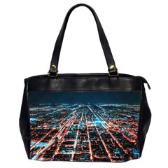 Aerial Shot Of Buildings Oversize Office Handbag (2 Sides) by Modalart