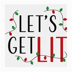 Let s Get Lit Christmas Jingle Bells Santa Claus Medium Glasses Cloth by Ndabl3x