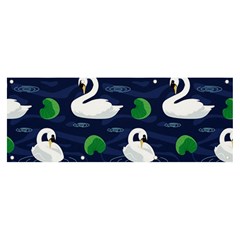 Swan-pattern-elegant-design Banner And Sign 8  X 3  by Proyonanggan