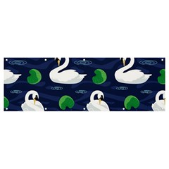 Swan-pattern-elegant-design Banner And Sign 12  X 4  by Proyonanggan