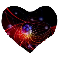 Physics Quantum Physics Particles Large 19  Premium Flano Heart Shape Cushions by Sarkoni