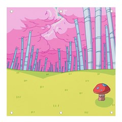 Red Mushroom Animation Adventure Time Cartoon Multi Colored Banner And Sign 4  X 4  by Sarkoni