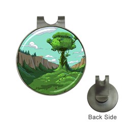 Adventure Time Cartoon Green Color Nature  Sky Hat Clips With Golf Markers by Sarkoni