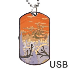 Adventure Time Cartoon Landscape Trees Dog Tag Usb Flash (one Side) by Sarkoni