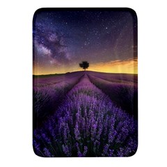 Bed Of Purple Petaled Flowers Photography Landscape Nature Rectangular Glass Fridge Magnet (4 Pack) by Sarkoni