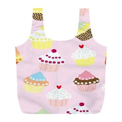 Cupcakes Wallpaper Paper Background Full Print Recycle Bag (l) by Apen