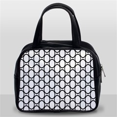 Black Pattern Halftone Wallpaper Classic Handbag (two Sides) by Apen