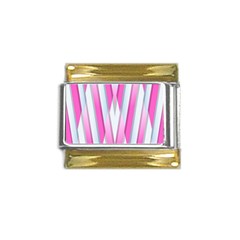 Geometric 3d Design Pattern Pink Gold Trim Italian Charm (9mm) by Apen