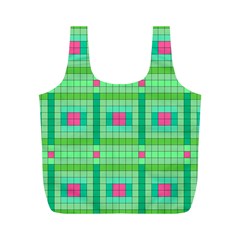 Checkerboard Squares Abstract Full Print Recycle Bag (m) by Apen