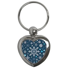 Snowflakes Pattern Key Chain (heart) by Modalart